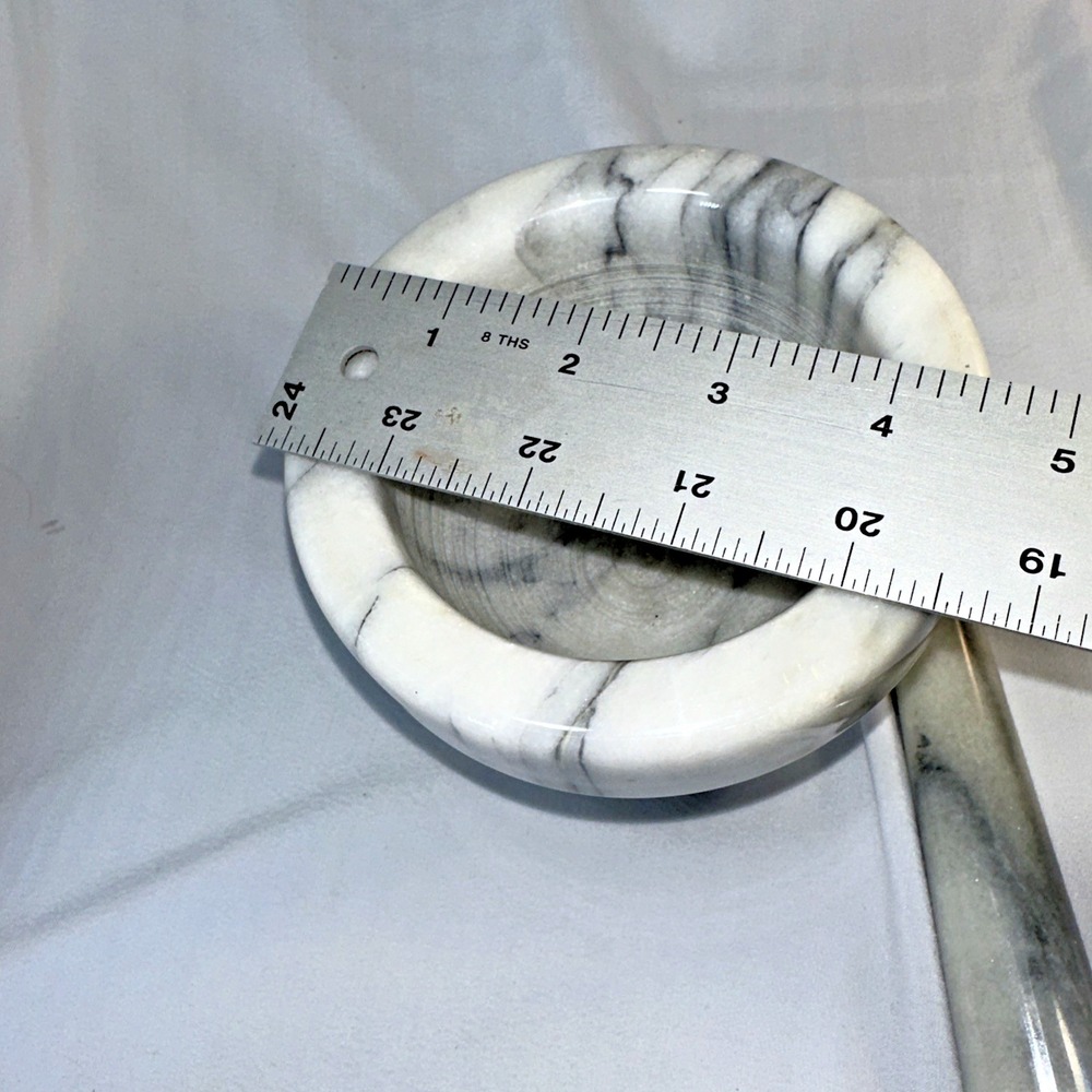 Vintage Cooks Club Marble Mortar & Pestle Set 4 inches Excellent Condition - Picture 7 of 9